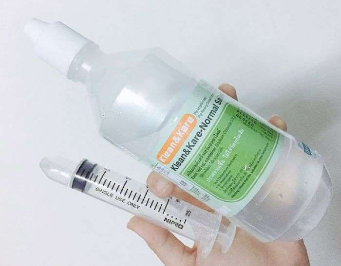 วิธีล้างจมูกด้วยน้ำเกลือ, วิธีล้างจมูกด้วยน้ำเกลือผู้ใหญ่